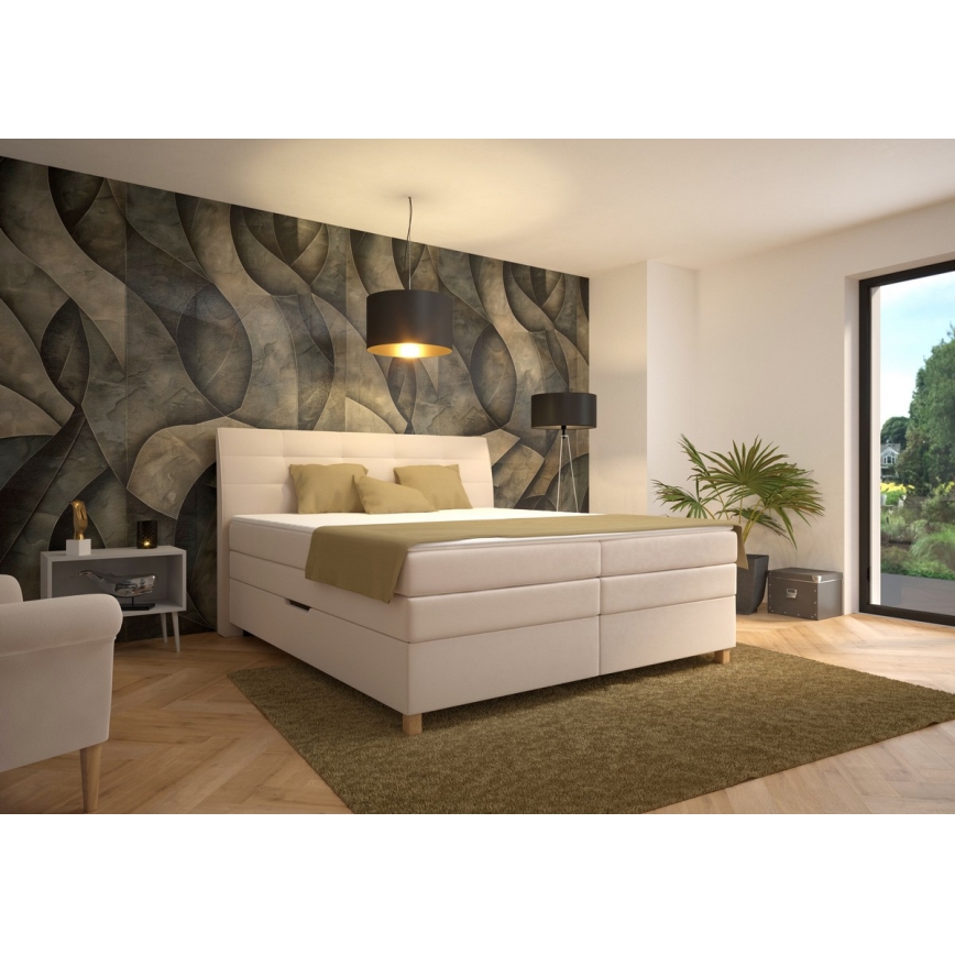 Boxspring bed with mattress BEA 180x200 cm beige