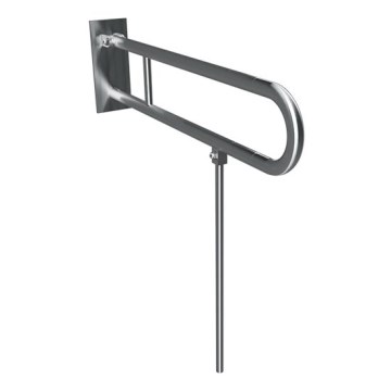 Bracket with support leg 10x80 cm stainless steel/silver