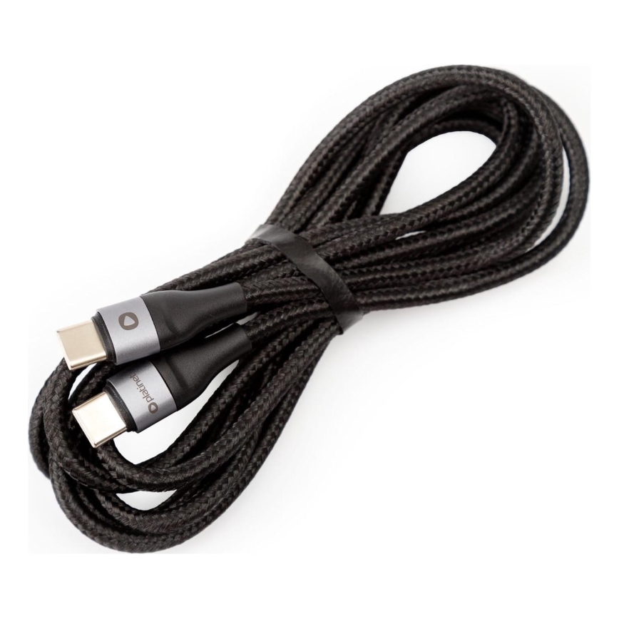 Braided USB cable USB-C / USB-C connector 42W 2m black