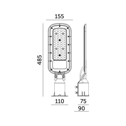 BRELUXO LED Street Light 100W, 230V, 4000K, IP65