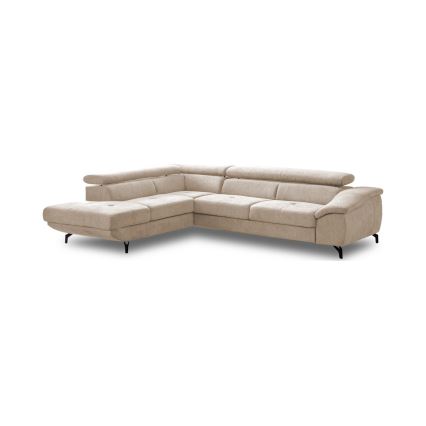 BRESCIA Left-hand L-shaped Corner Sofa Bed with Storage, Beige