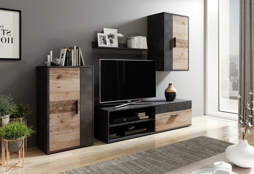 BRICK Living Room Wall Unit – Brown/Black