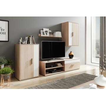 BRICK living room wall unit, Sonoma oak/white