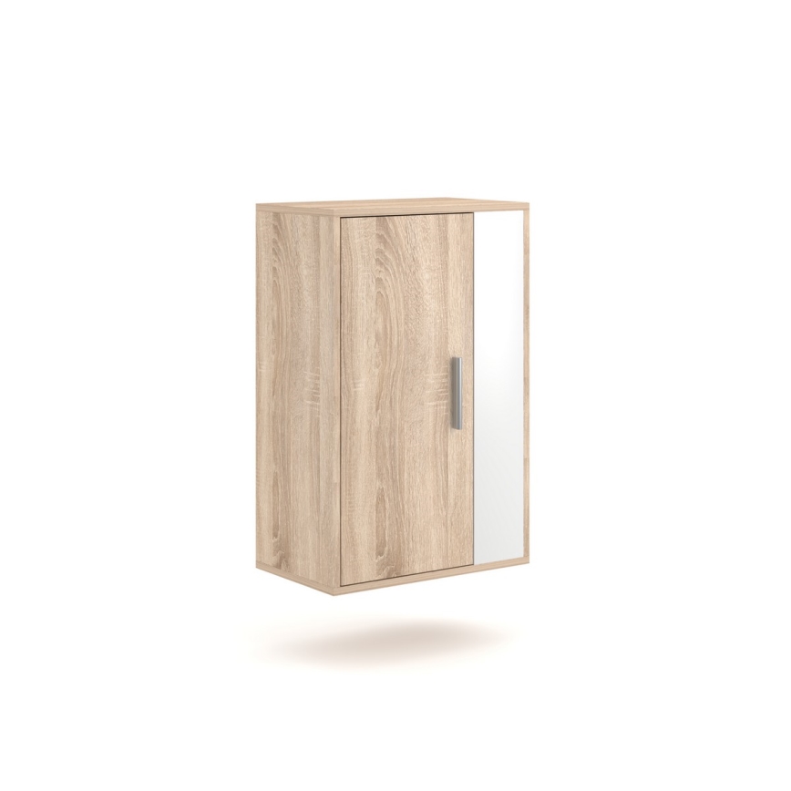 BRICK living room wall unit, Sonoma oak/white