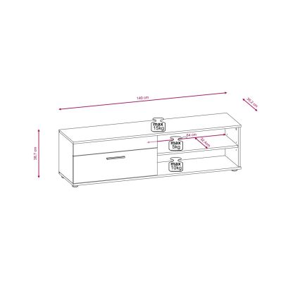 BRICK living room wall unit, Sonoma oak/white