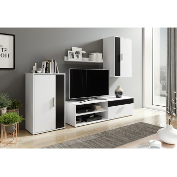 BRICK Living Room Wall Unit White/Black