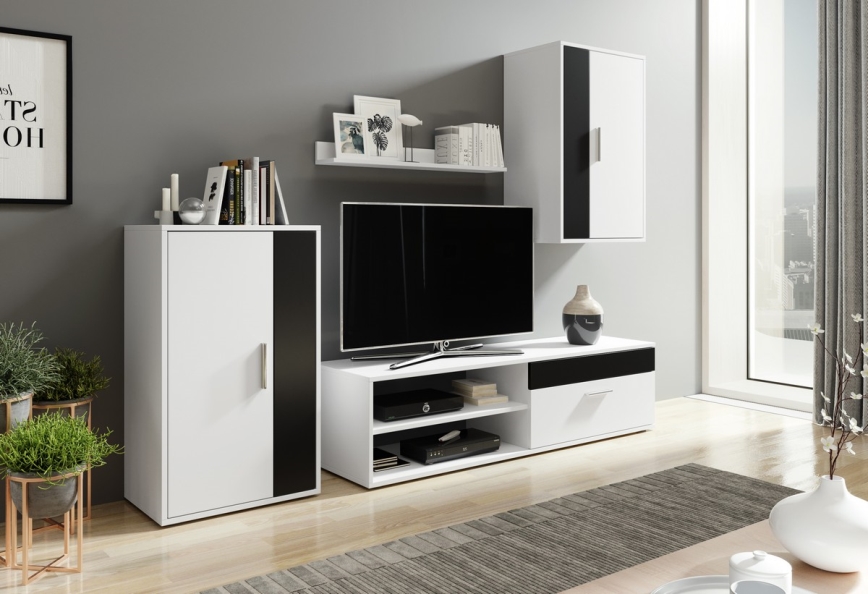 BRICK Living Room Wall Unit White/Black