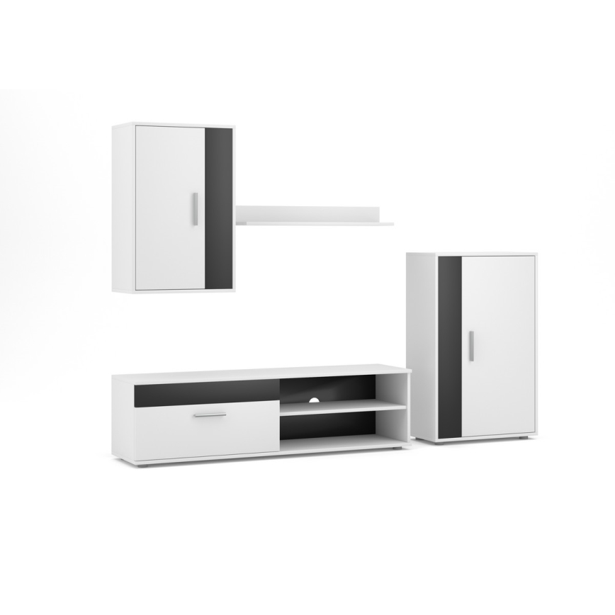 BRICK Living Room Wall Unit White/Black