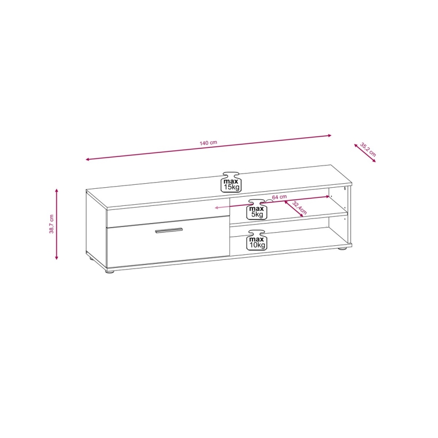 BRICK Living Room Wall Unit White/Black