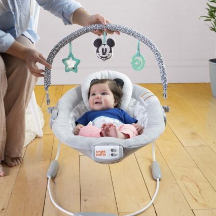 Bright Starts - Baby vibrating lounger with a melody MICKEY MOUSE
