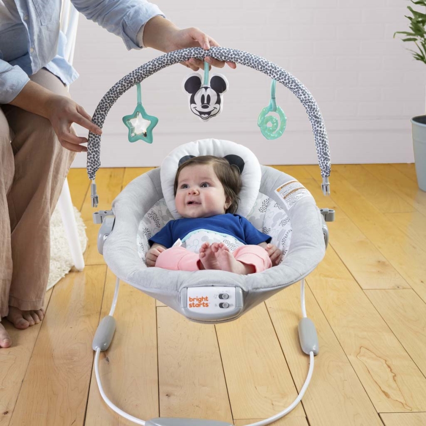 Bright Starts - Baby vibrating lounger with a melody MICKEY MOUSE
