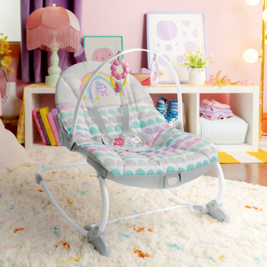 Bright Starts - Baby vibrating rocker ROSY RAINBOW