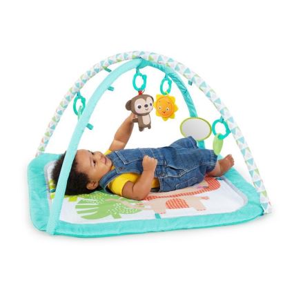 Bright Starts - Children's blanket for playing SAFARI turquoise