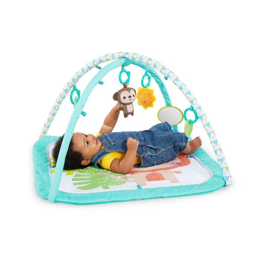 Bright Starts - Children's blanket for playing SAFARI turquoise