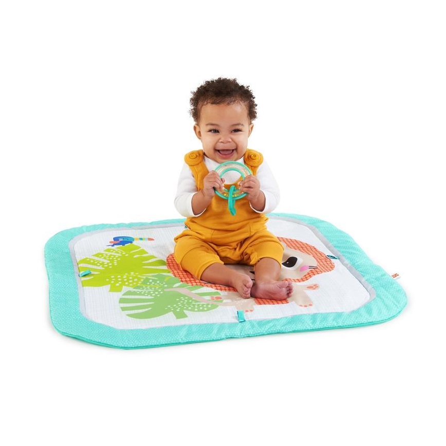 Bright Starts - Children's blanket for playing SAFARI turquoise