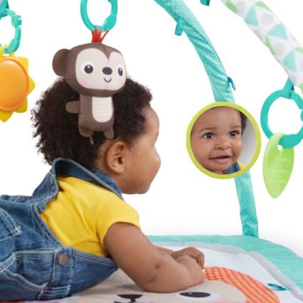 Bright Starts - Children's blanket for playing SAFARI turquoise