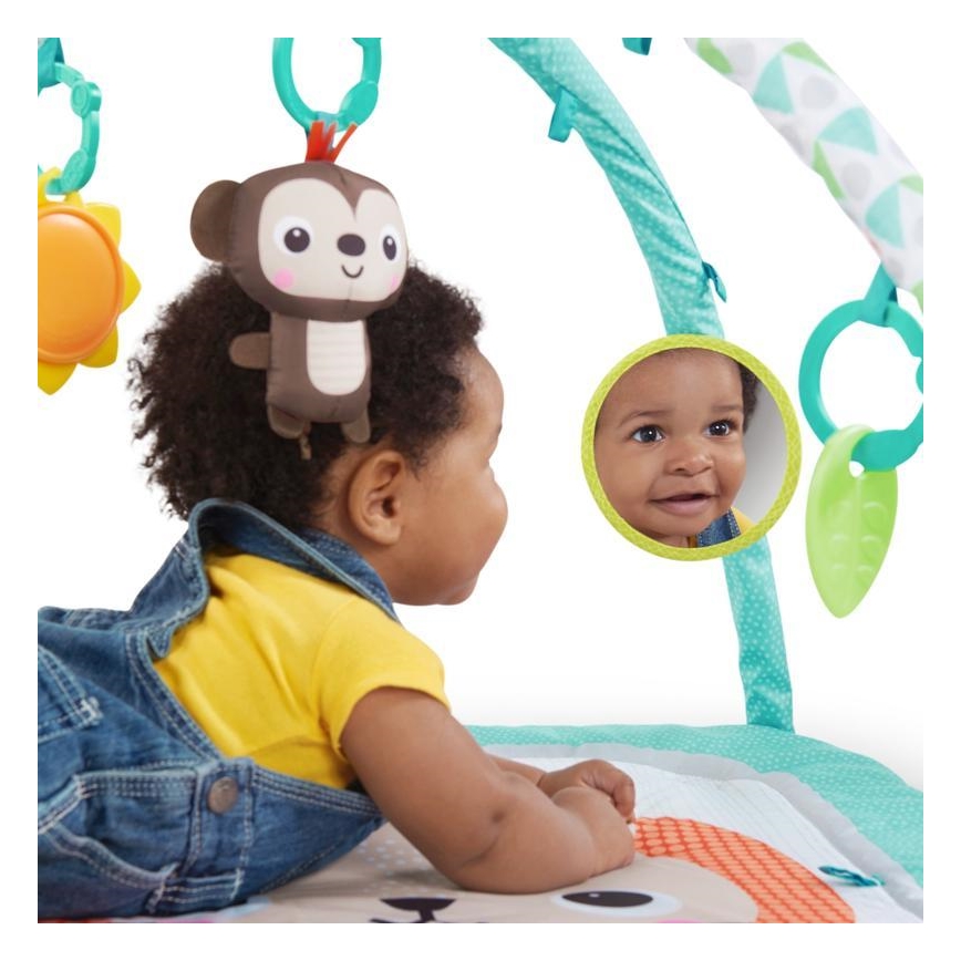 Bright Starts - Children's blanket for playing SAFARI turquoise
