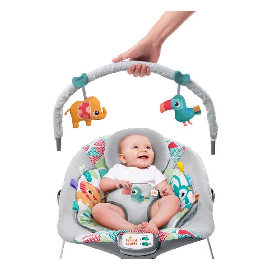 Bright Starts - Children's vibrating lounger with a melody TOUCAN TANGO