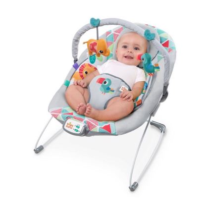 Bright Starts - Children's vibrating lounger with a melody TOUCAN TANGO