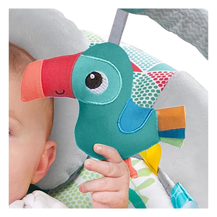 Bright Starts - Children's vibrating lounger with a melody TOUCAN TANGO