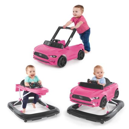 Bright Starts - FORD MUSTANG 3-in-1 Baby Walker, Pink