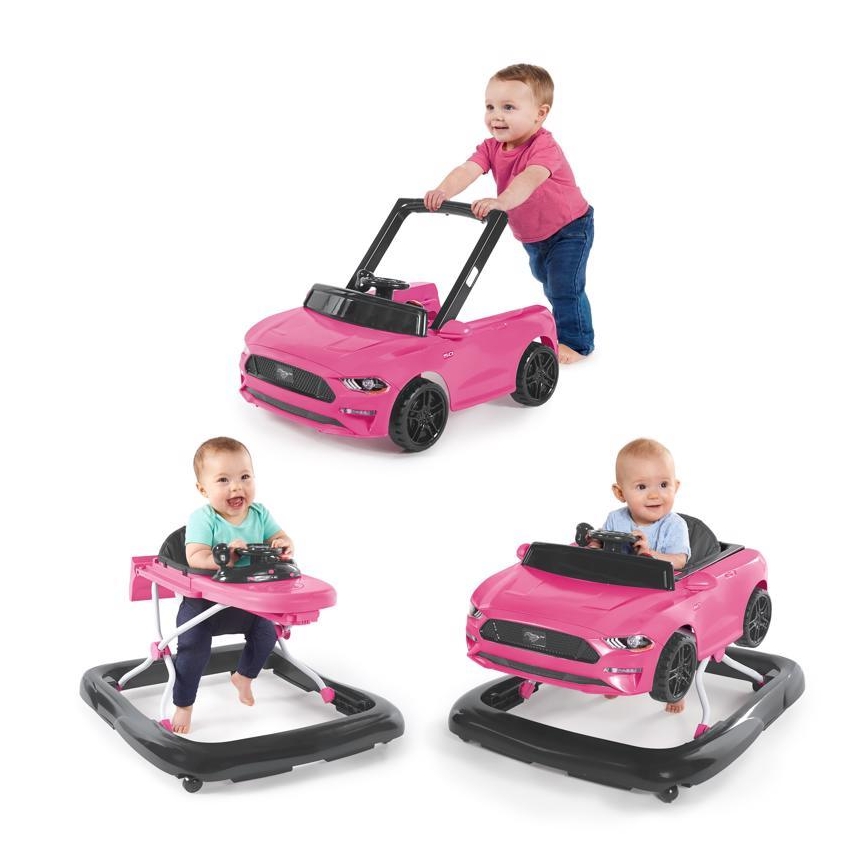 Bright Starts - FORD MUSTANG 3-in-1 Baby Walker, Pink