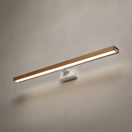 Brilagi - WOODY MIRROR 3-in-1 LED Bathroom Mirror Light 15W/230V 80 cm IP44 White/Oak