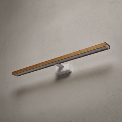 Brilagi - WOODY MIRROR 3-in-1 LED Bathroom Mirror Light 15W/230V 80 cm IP44 White/Oak