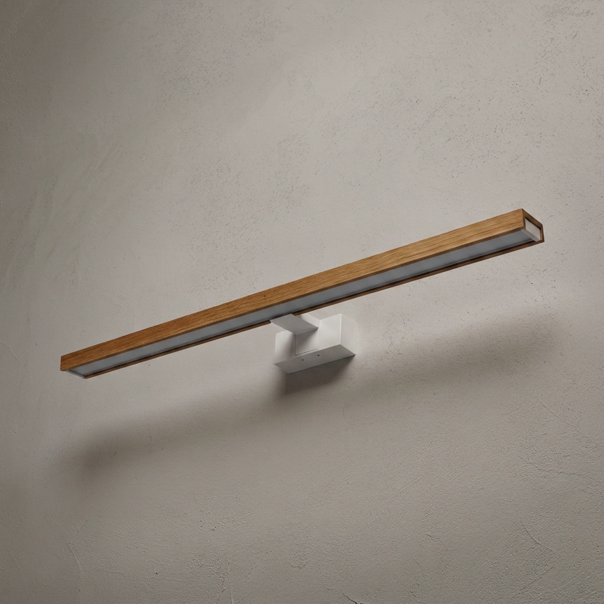 Brilagi - WOODY MIRROR 3-in-1 LED Bathroom Mirror Light 15W/230V 80 cm IP44 White/Oak