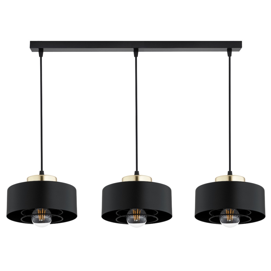 Brilagi - 3-Light Cable Pendant, 3x E27/60W/230V, Black/Gold