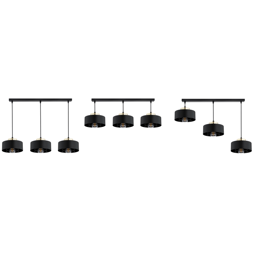 Brilagi - 3-Light Cable Pendant, 3x E27/60W/230V, Black/Gold