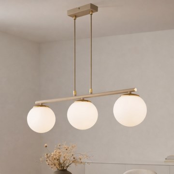 Brilagi - 3-Light Cable Pendant MILO ECRU 3xE27/60W/230V beige/gold