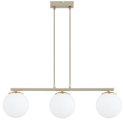 Brilagi - 3-Light Cable Pendant MILO ECRU 3xE27/60W/230V beige/gold
