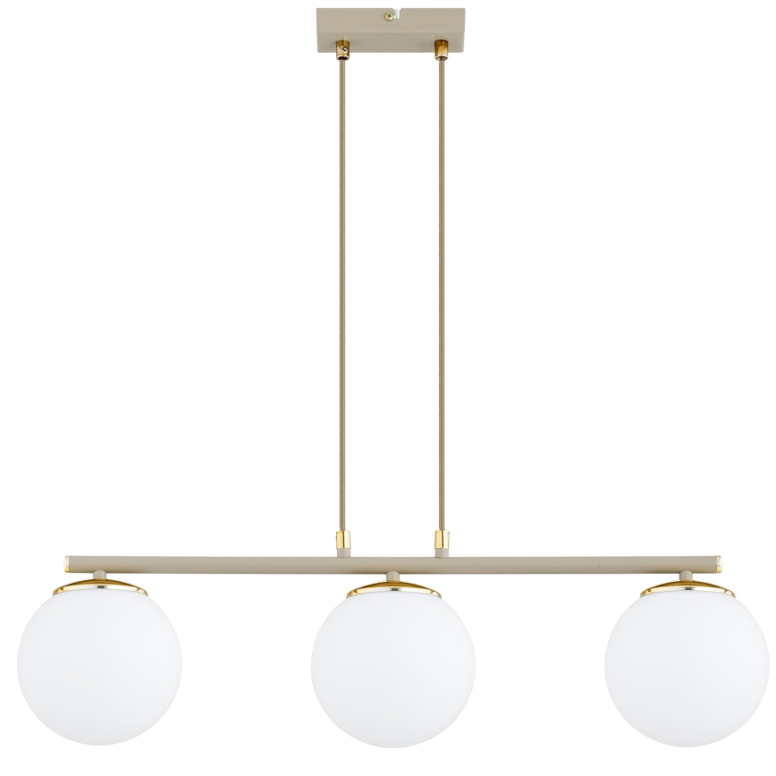 Brilagi - 3-Light Cable Pendant MILO ECRU 3xE27/60W/230V beige/gold