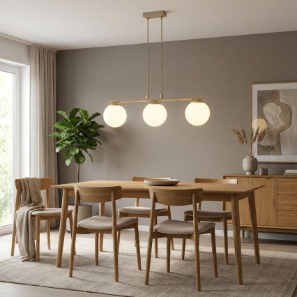 Brilagi - 3-Light Cable Pendant MILO ECRU 3xE27/60W/230V beige/gold