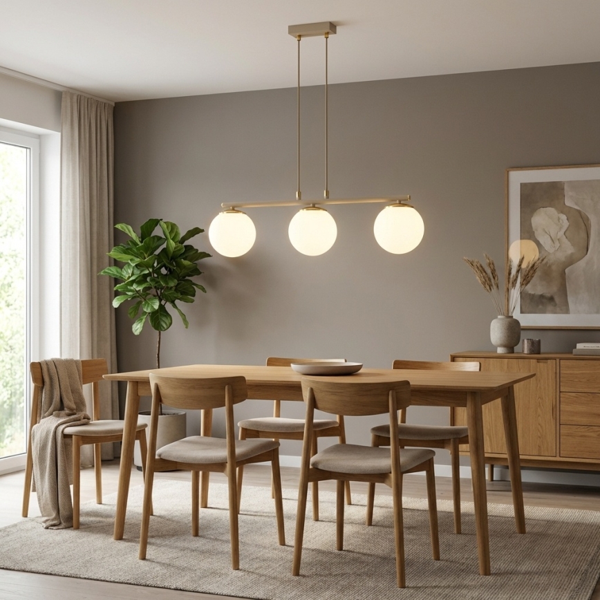 Brilagi - 3-Light Cable Pendant MILO ECRU 3xE27/60W/230V beige/gold