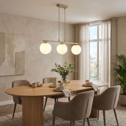 Brilagi - 3-Light Cable Pendant MILO ECRU 3xE27/60W/230V beige/gold