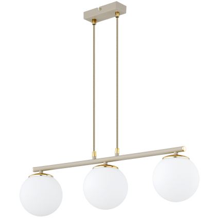 Brilagi - 3-Light Cable Pendant MILO ECRU 3xE27/60W/230V beige/gold