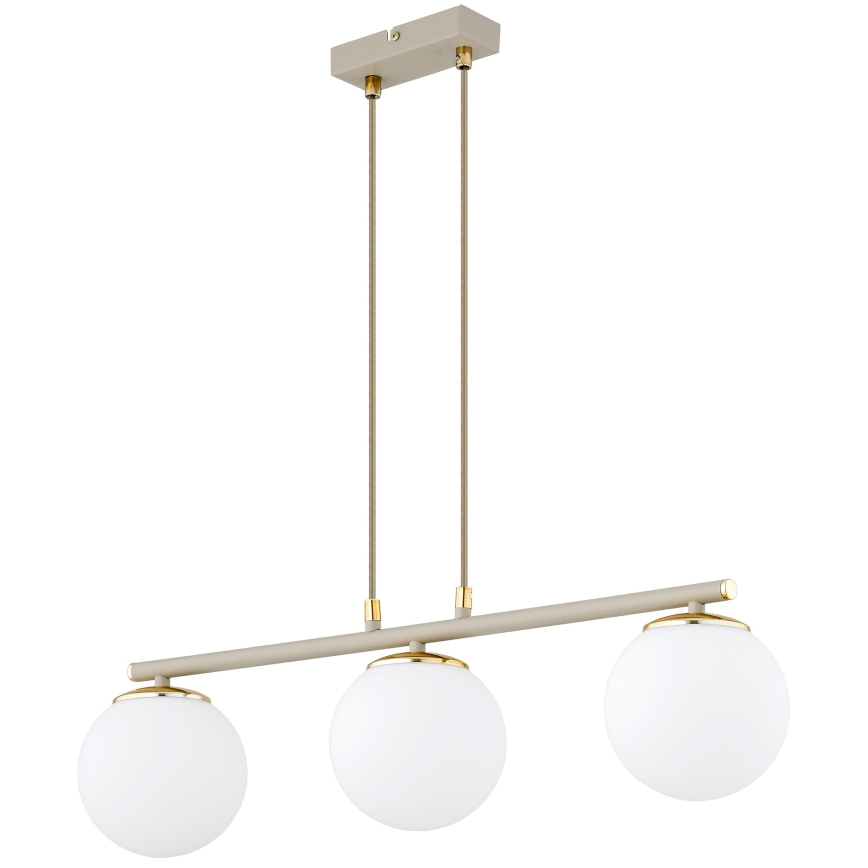 Brilagi - 3-Light Cable Pendant MILO ECRU 3xE27/60W/230V beige/gold