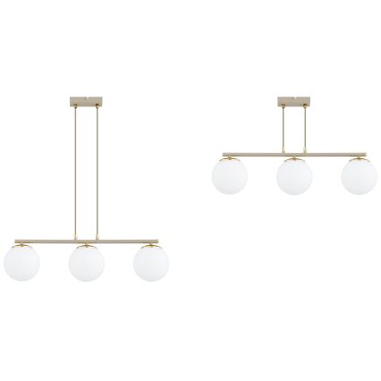 Brilagi - 3-Light Cable Pendant MILO ECRU 3xE27/60W/230V beige/gold