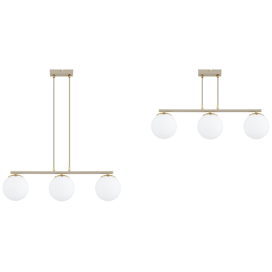 Brilagi - 3-Light Cable Pendant MILO ECRU 3xE27/60W/230V beige/gold