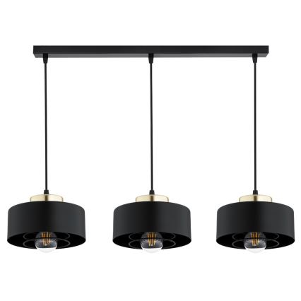 Brilagi - 3-Light Cable Pendant, SPRING 3x E27/60W/230V, Black/Gold