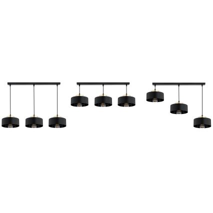 Brilagi - 3-Light Cable Pendant, SPRING 3x E27/60W/230V, Black/Gold