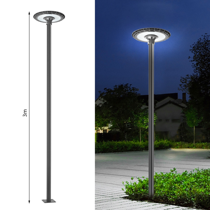 Brilagi - Metal pole for URBAN outdoor lighting mast, 3 m, Ø 58 mm, gray