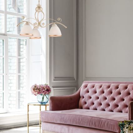 Brilagi - ANTICO Chain-hung LED Chandelier 3xE27/60W/230V 3000K White Patina