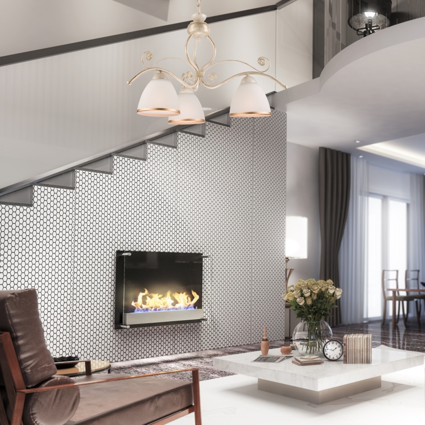 Brilagi - ANTICO Chain-hung LED Chandelier 3xE27/60W/230V 3000K White Patina