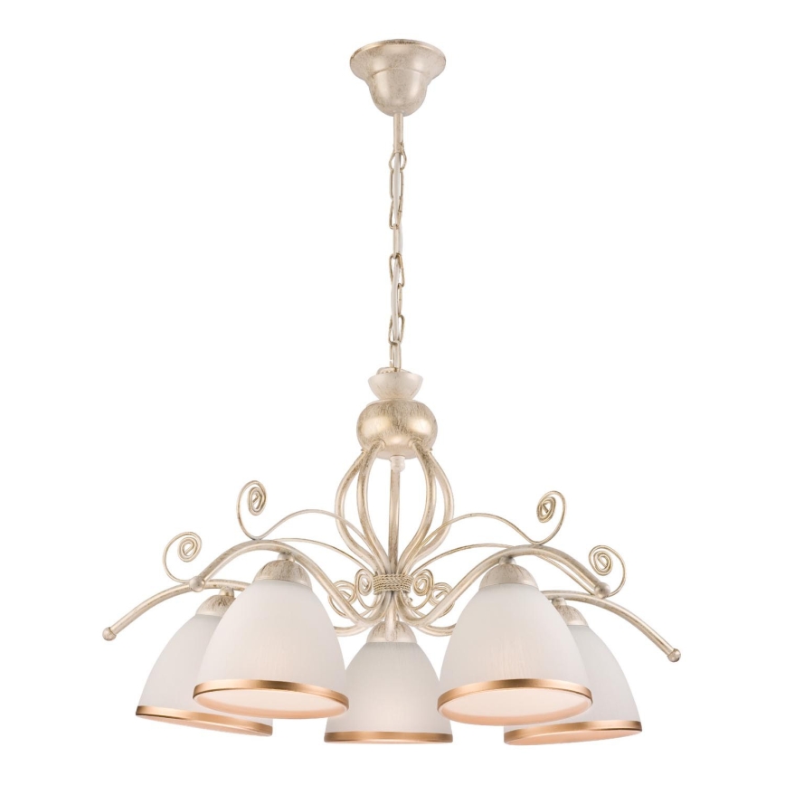 Brilagi - ANTICO Chain-Hung LED Chandelier 5x E27/60W 230V 3000K White Patina