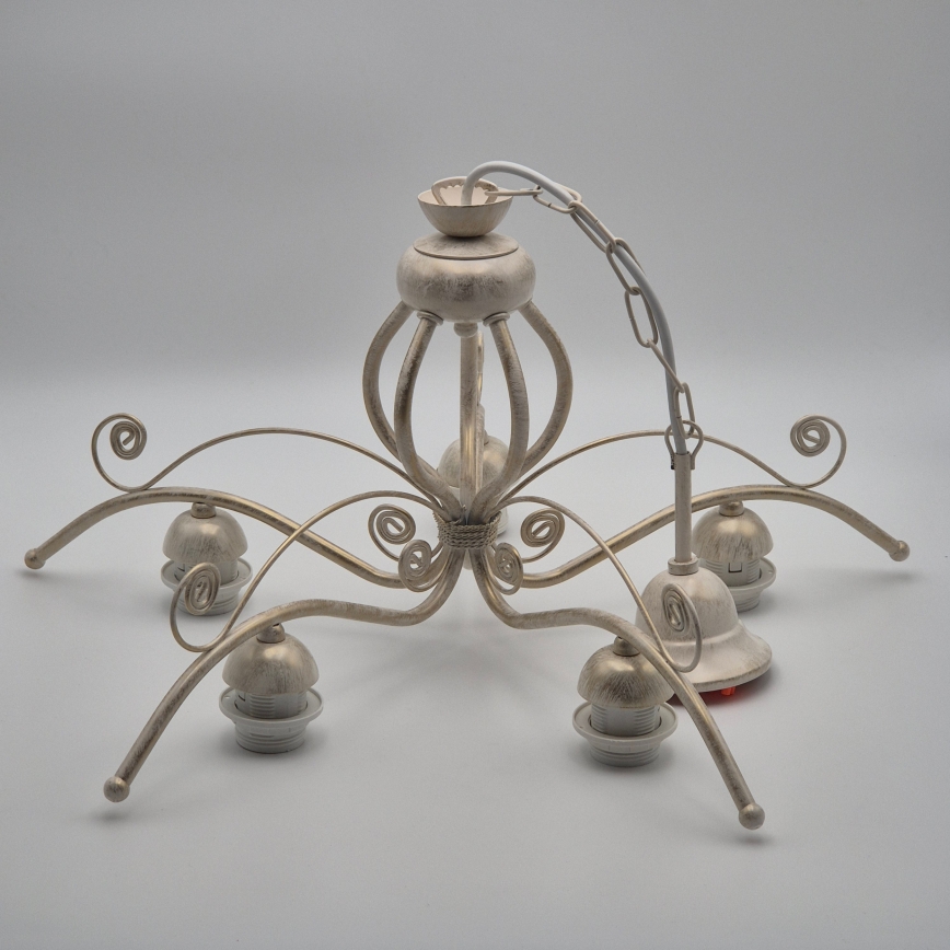 Brilagi - ANTICO Chain-Hung LED Chandelier 5x E27/60W 230V 3000K White Patina