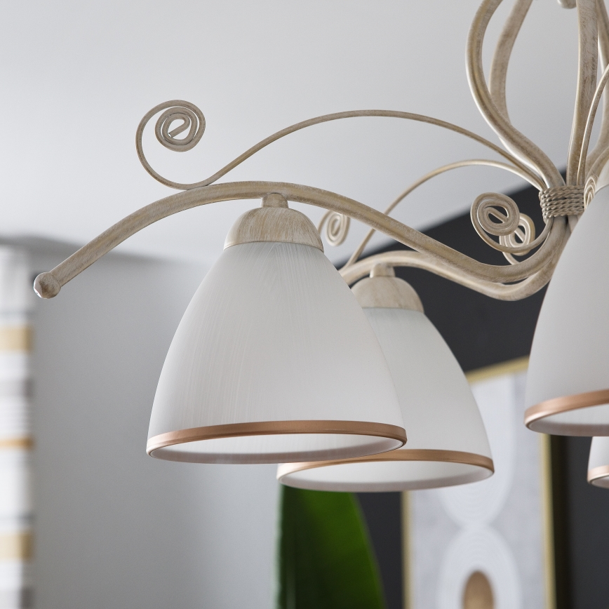 Brilagi - ANTICO Chain-Hung LED Chandelier 5x E27/60W 230V 3000K White Patina