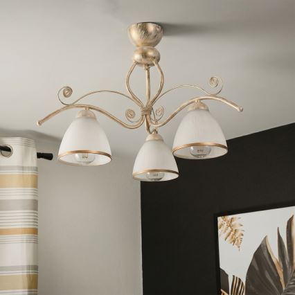 Brilagi - ANTICO LED Flush-Mount Chandelier 3xE27/60W/230V 3000K White Patina